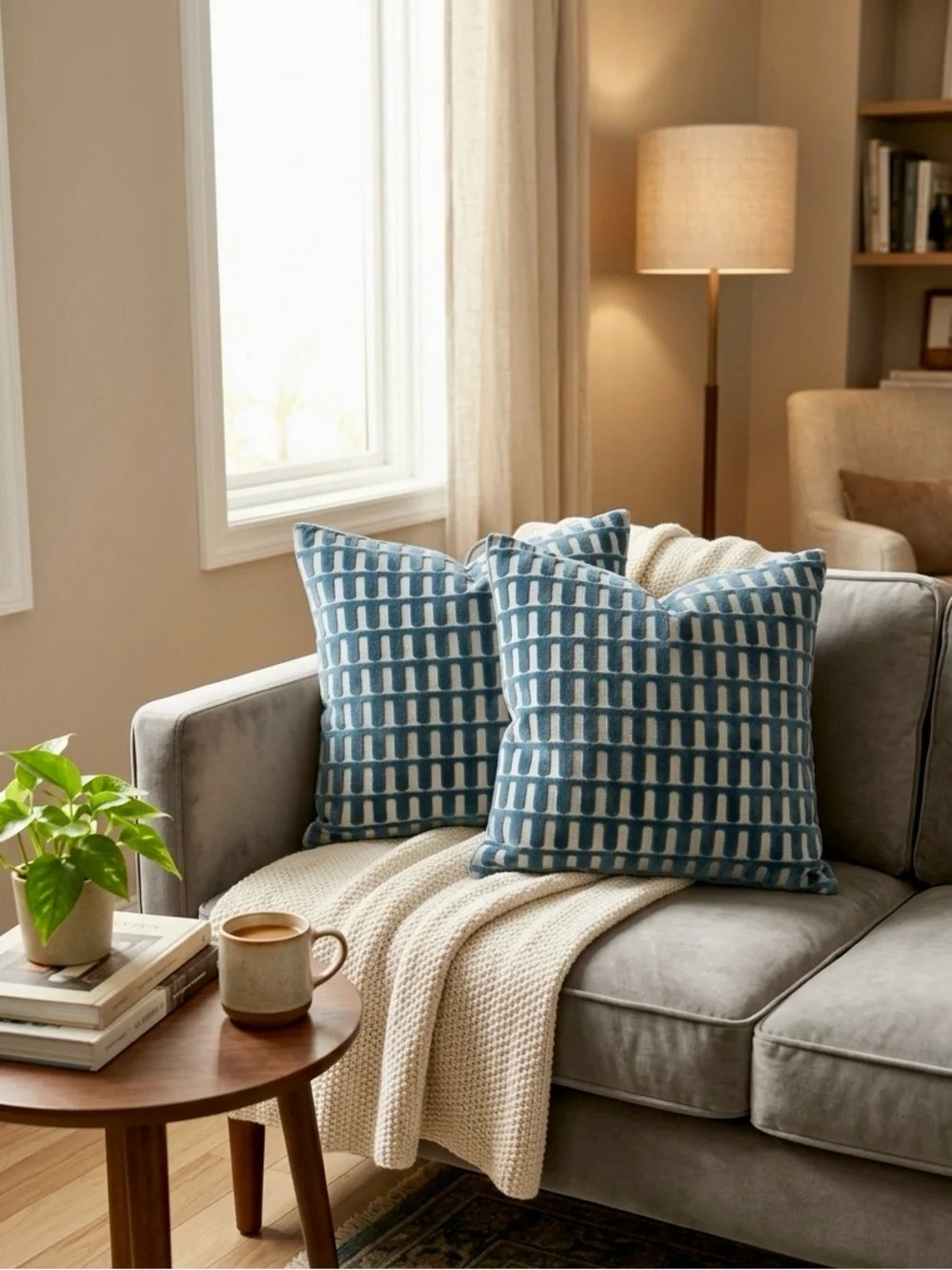 NWOT West Elm Geometric Cut Velvet Pillow Covers - Set of 2 (20